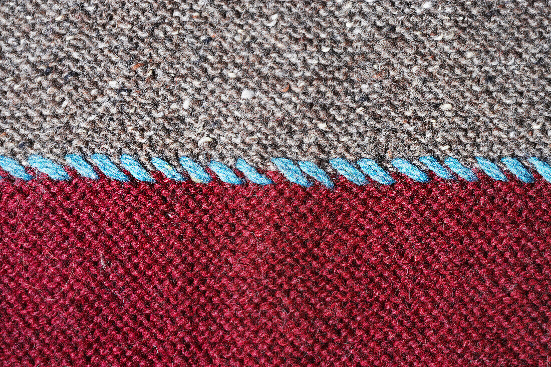 Close up of colourful patterned knitwear