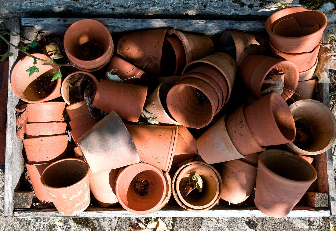 Pile of flower pots