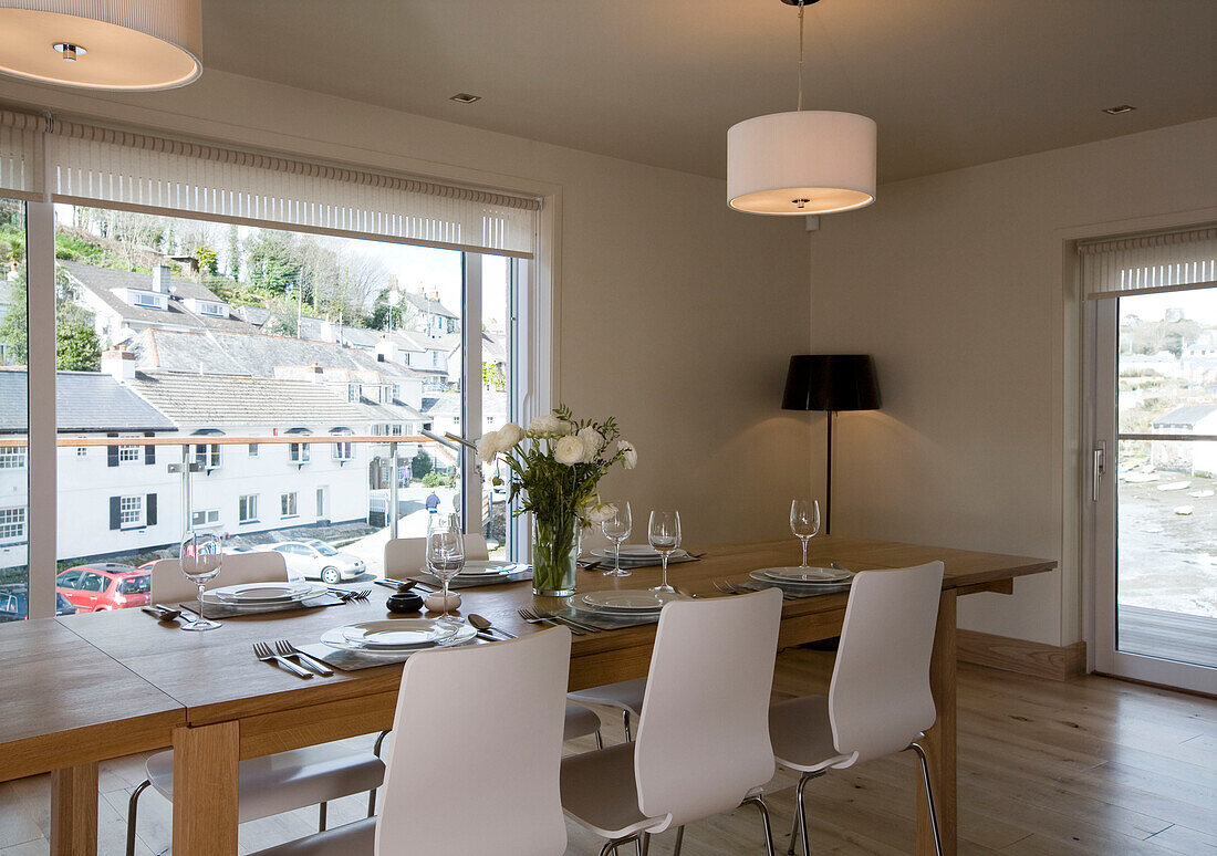 Contemporary open plan living dining and kitchen area