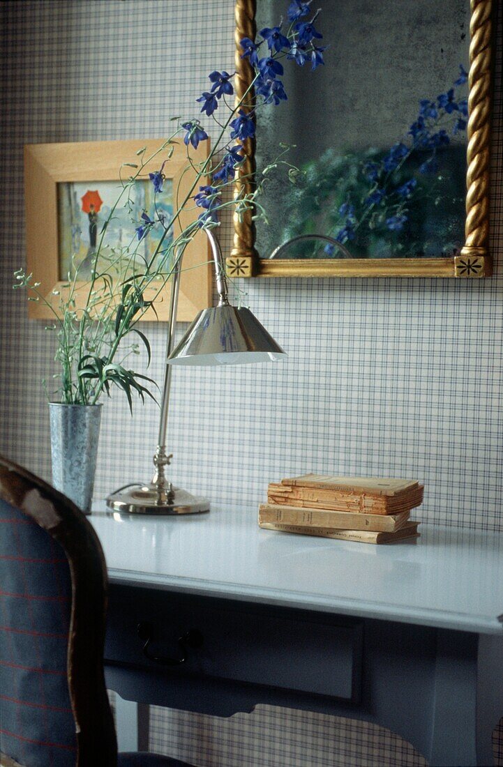 Detail of desk in living room