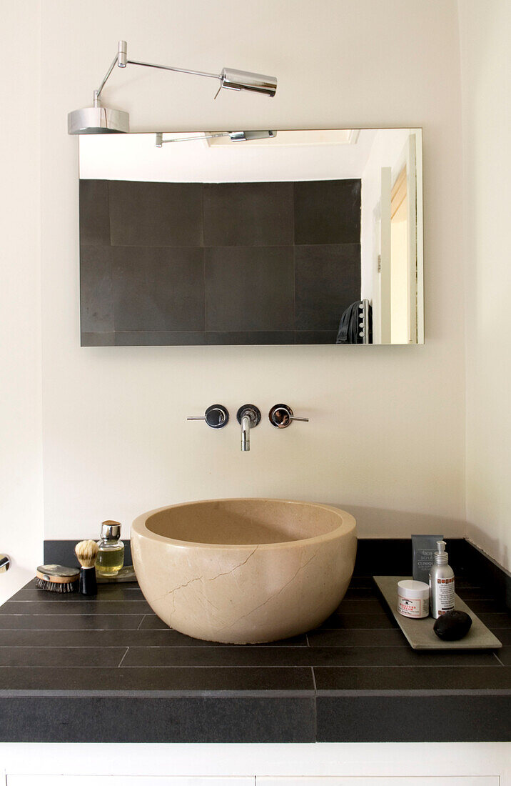 Bath sink in modern bathroom