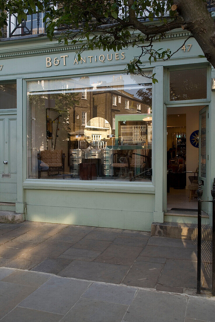 Exterior of antique shop