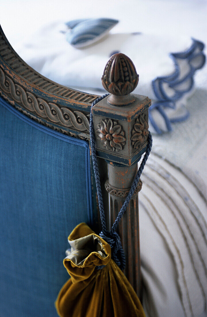 Carved detail from old-fashioned bed