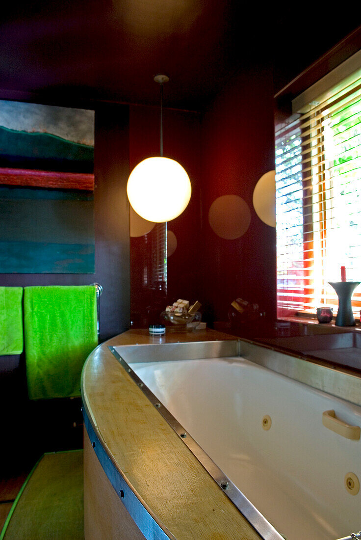 Modern bathroom with bathtub