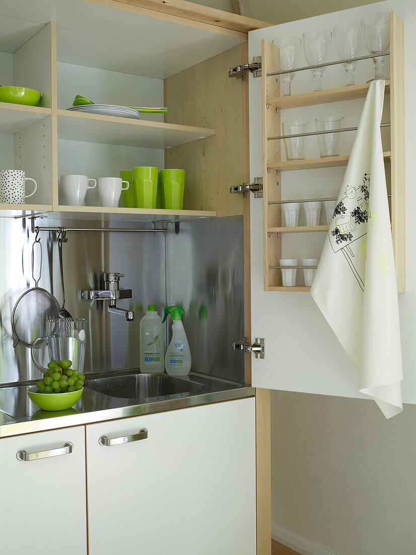 Self-contained kitchen unit and space saver in UK summerhouse