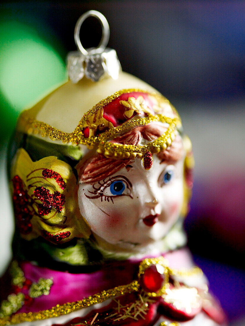 Jewelled Russian doll vintage bauble
