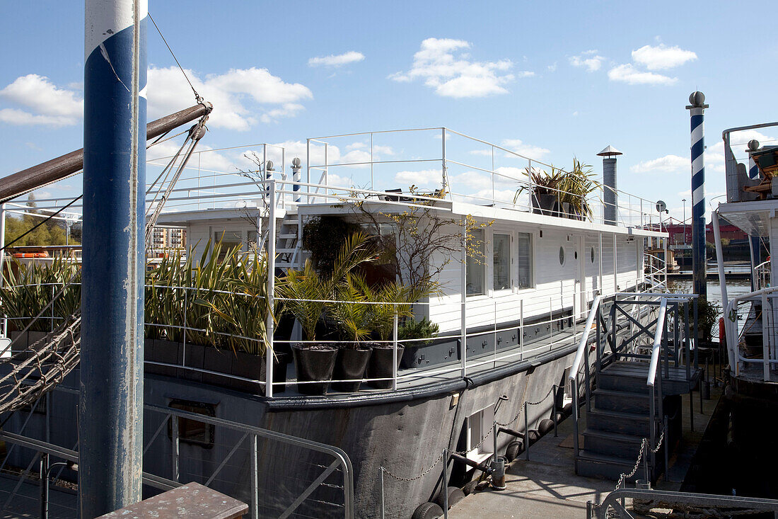 London houseboat on river Thames