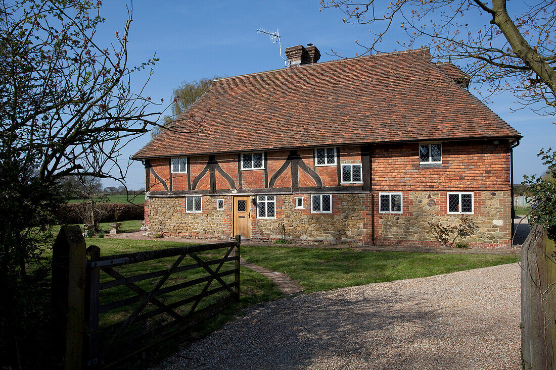 Timber beamed brick and stone house Kent UK