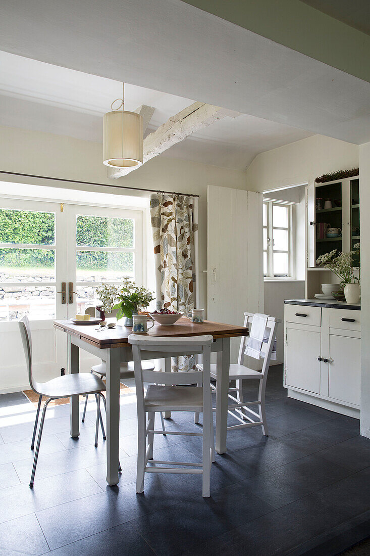 Table and chairs in Presteigne cottage Wales UK