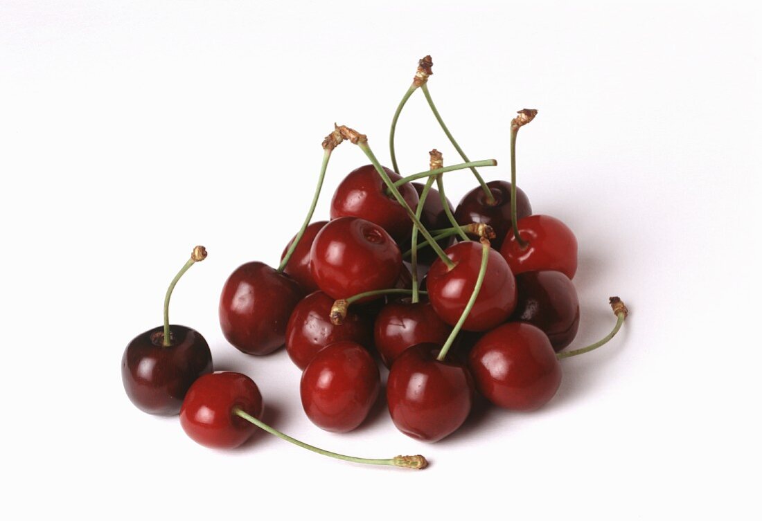 Many Fresh Red Cherries