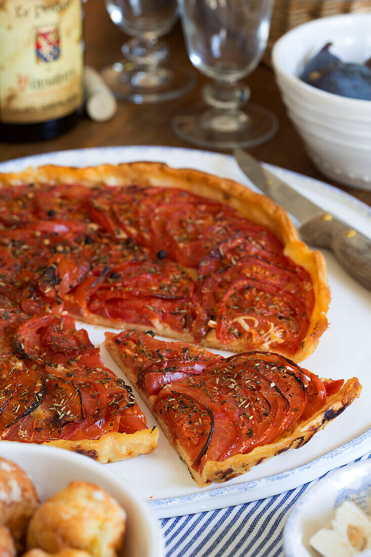 Tomato quiche in 19th century Provencal farmhouse France