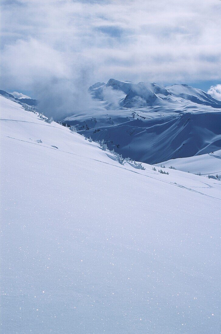 Verschneite Landschaften im Ferienort Whistler in Kanada