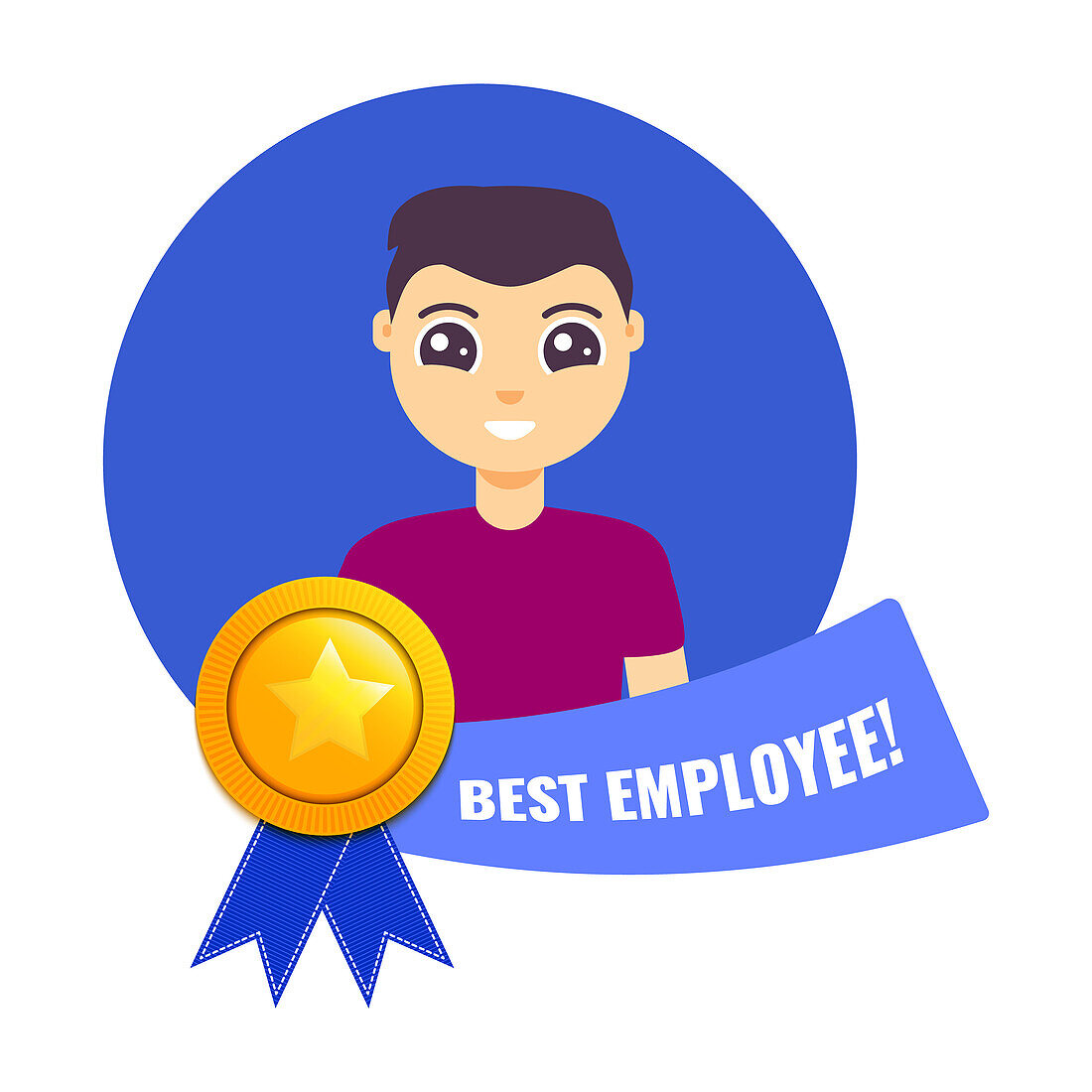 Best employee recognition award, conceptual illustration