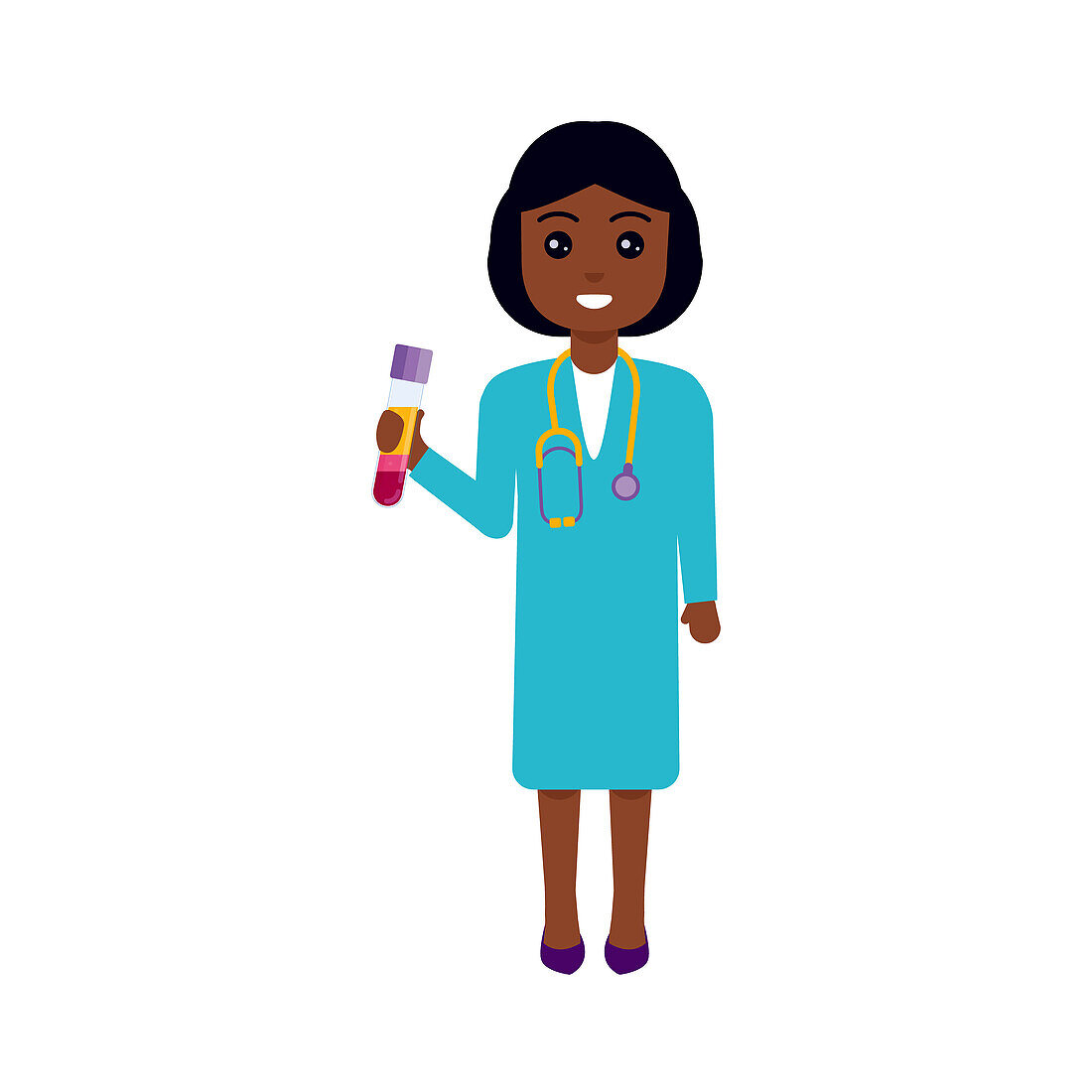 Female doctor holding test tube, conceptual illustration