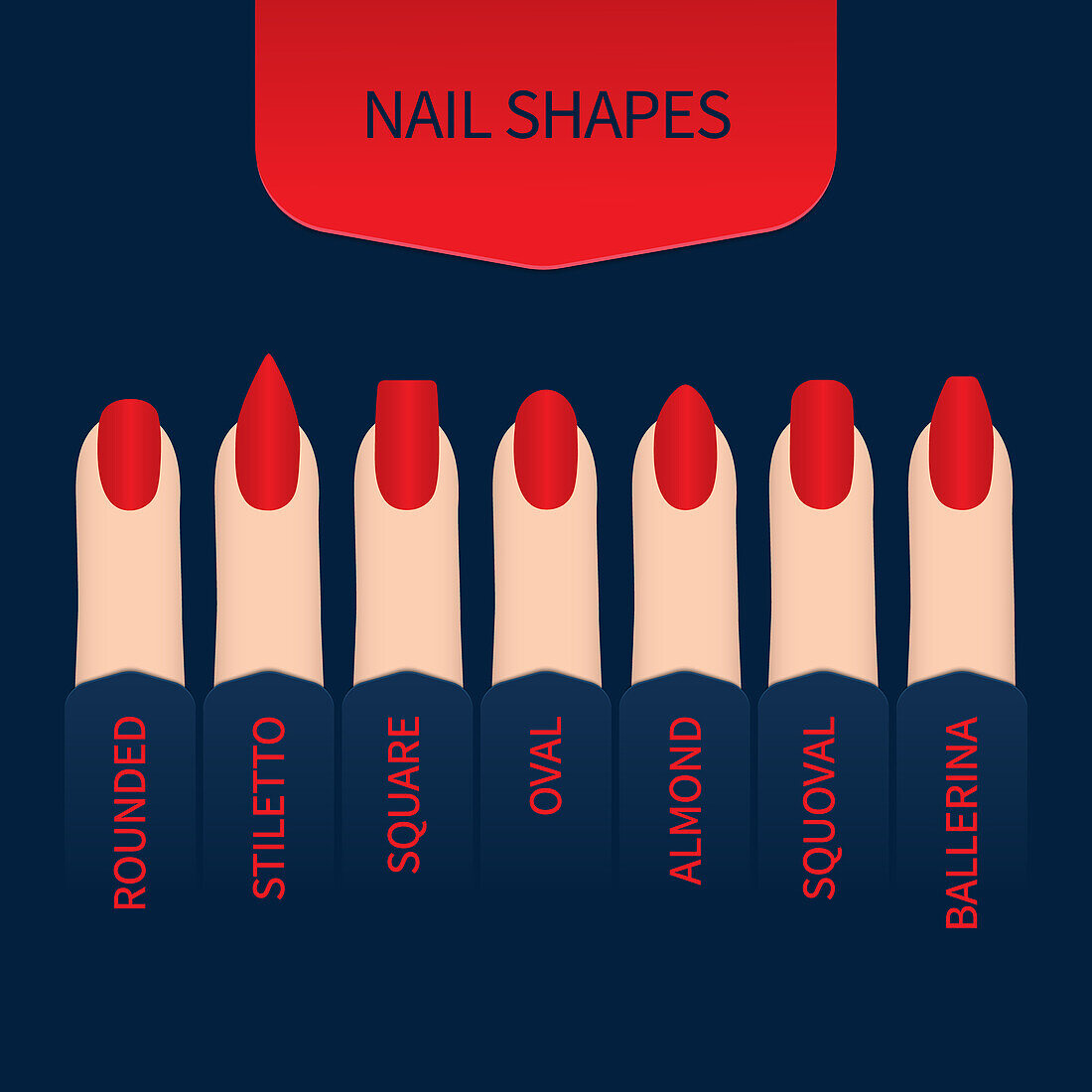 Nail shapes, illustration