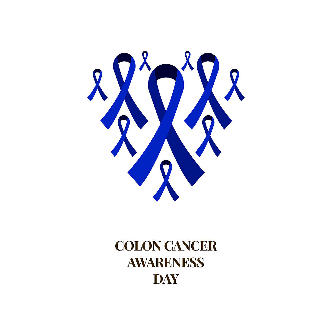 Colon cancer ribbon, conceptual illustration