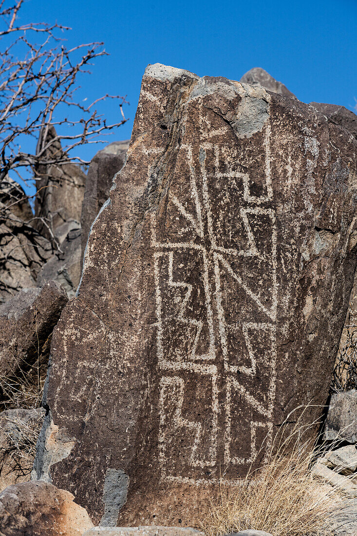 Geometric petroglyph, Three Rivers Petroglyph Site, USA
