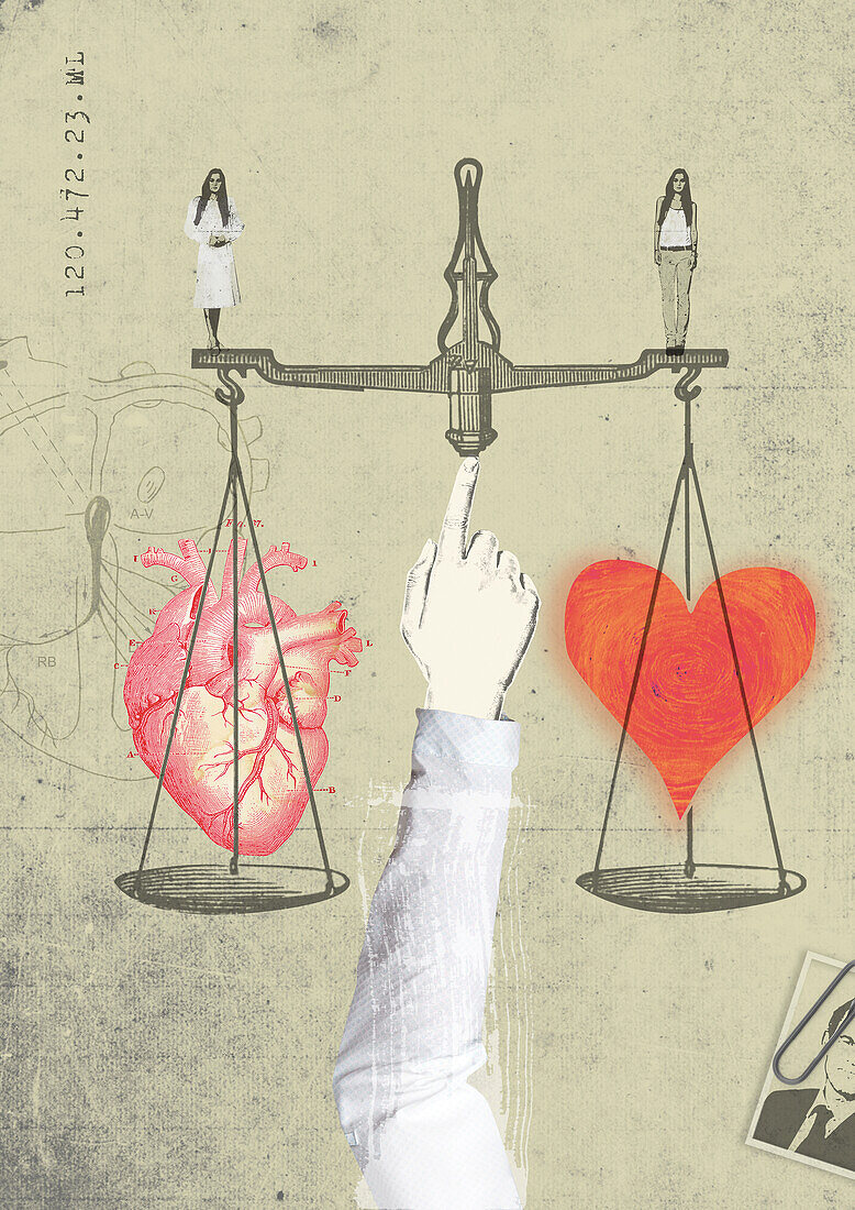 Balance in healthcare, conceptual illustration