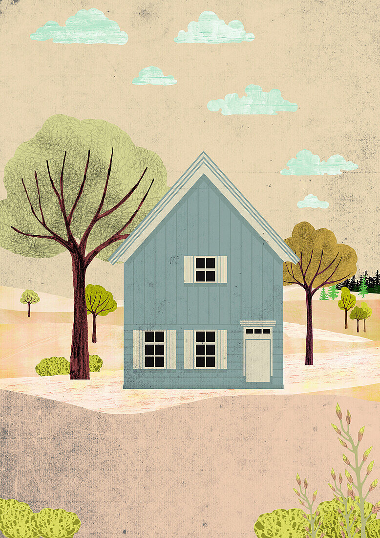 Scandinavian house, illustration