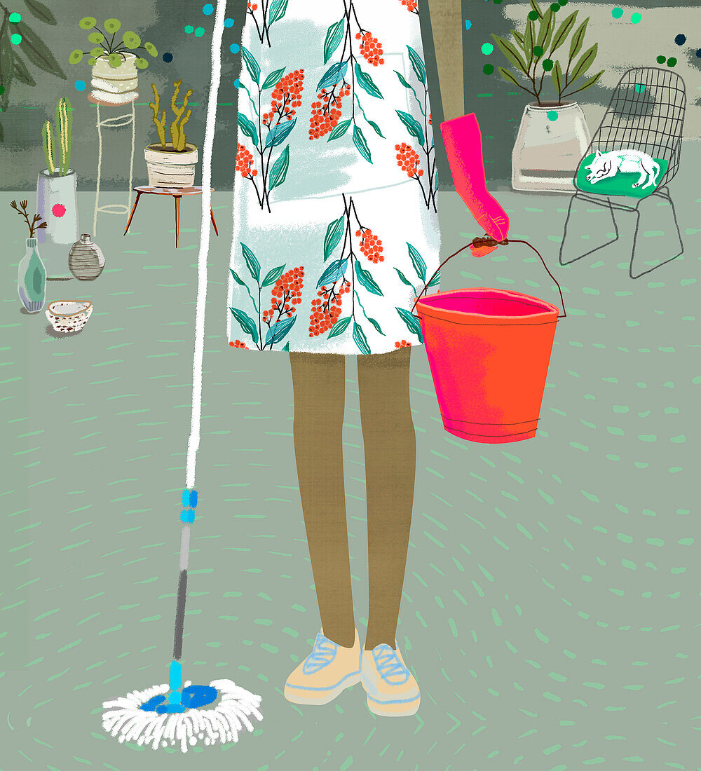 Spring cleaning, illustration