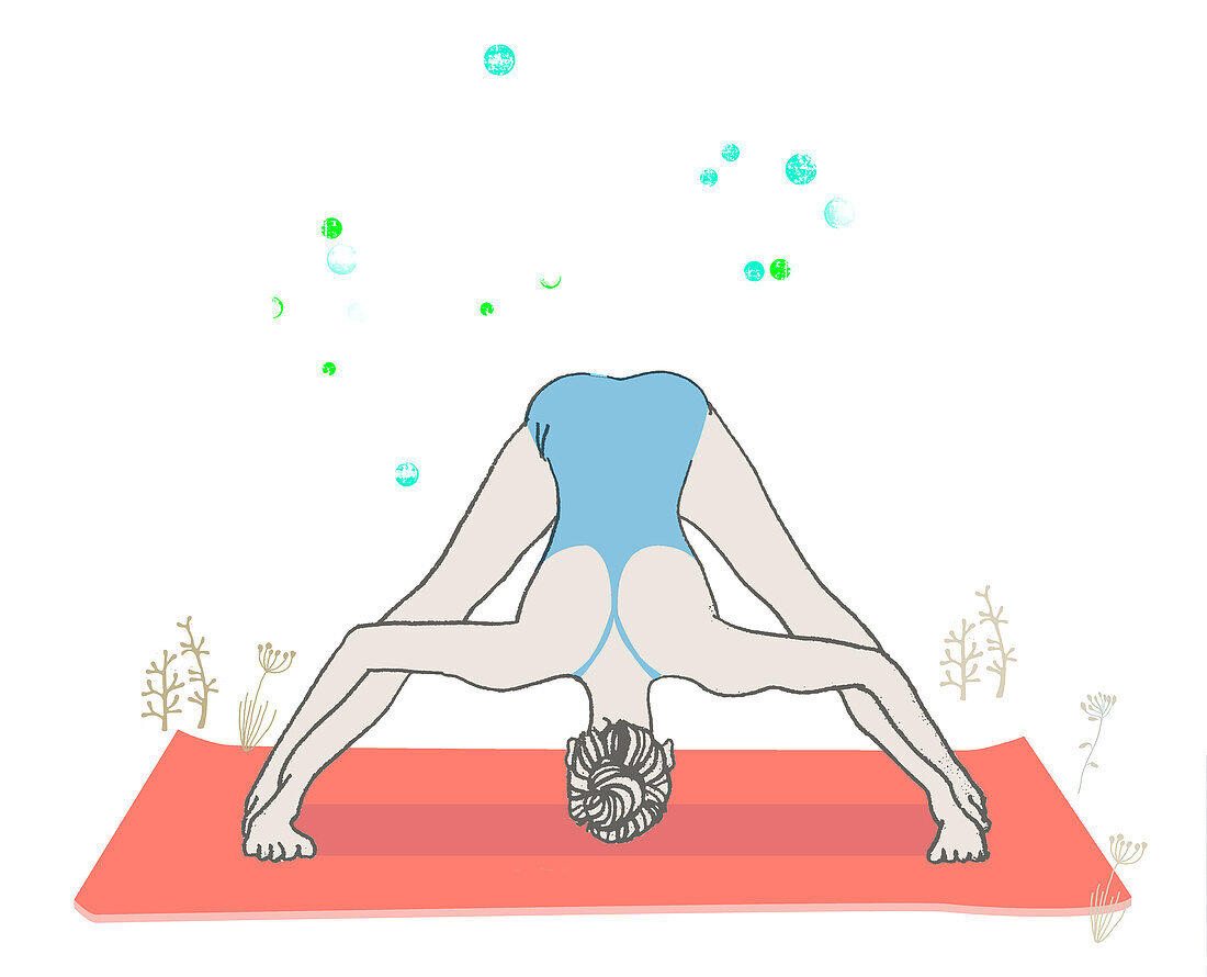 Woman in a yoga pose, illustration