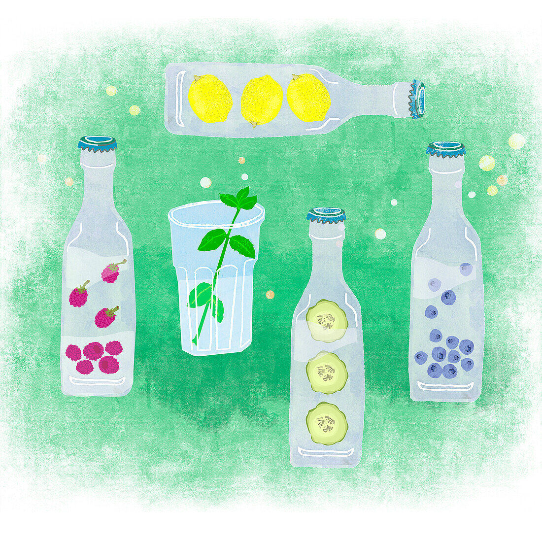 Natural drinks, illustration