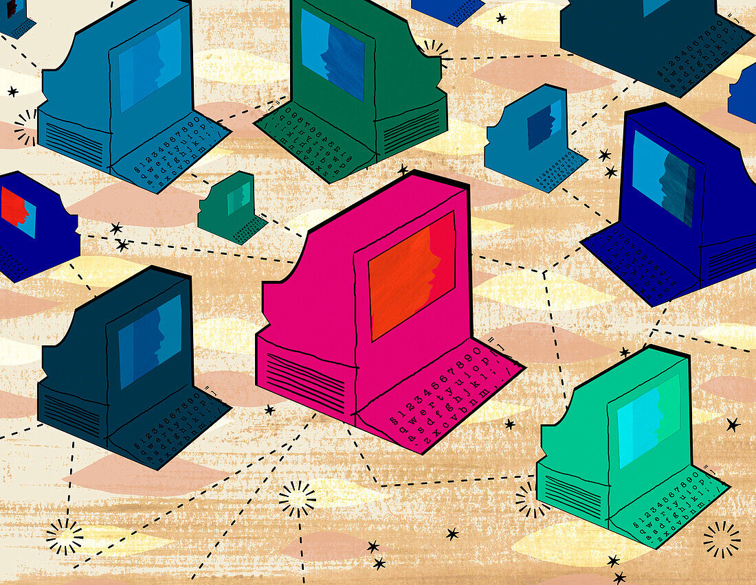 Digital network, illustration