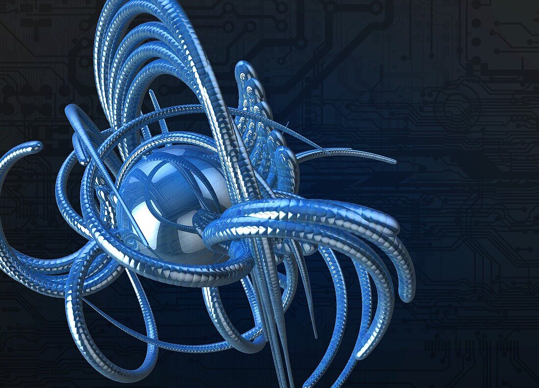 Computer virus, conceptual illustration