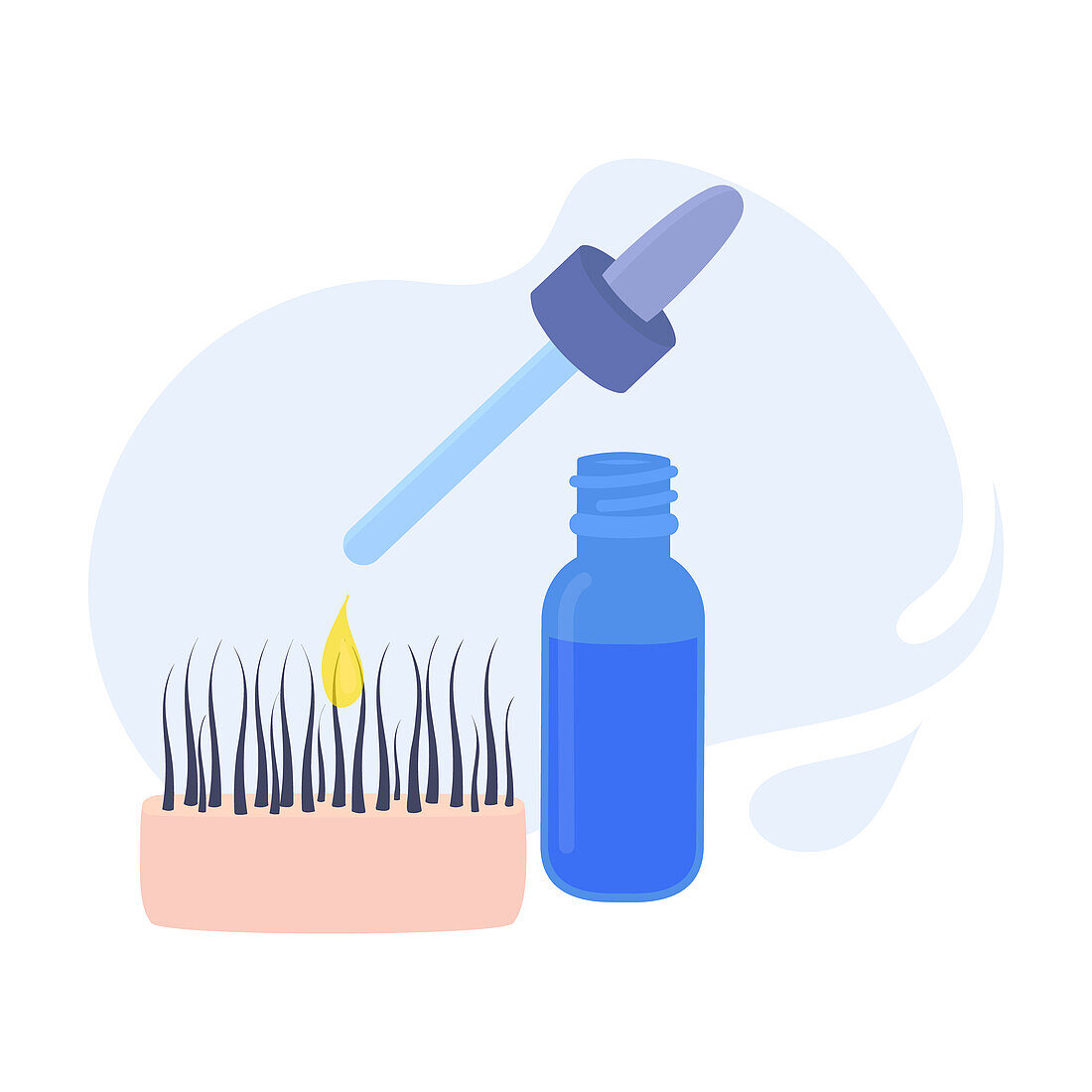 Hair treatment and strengthening, conceptual illustration