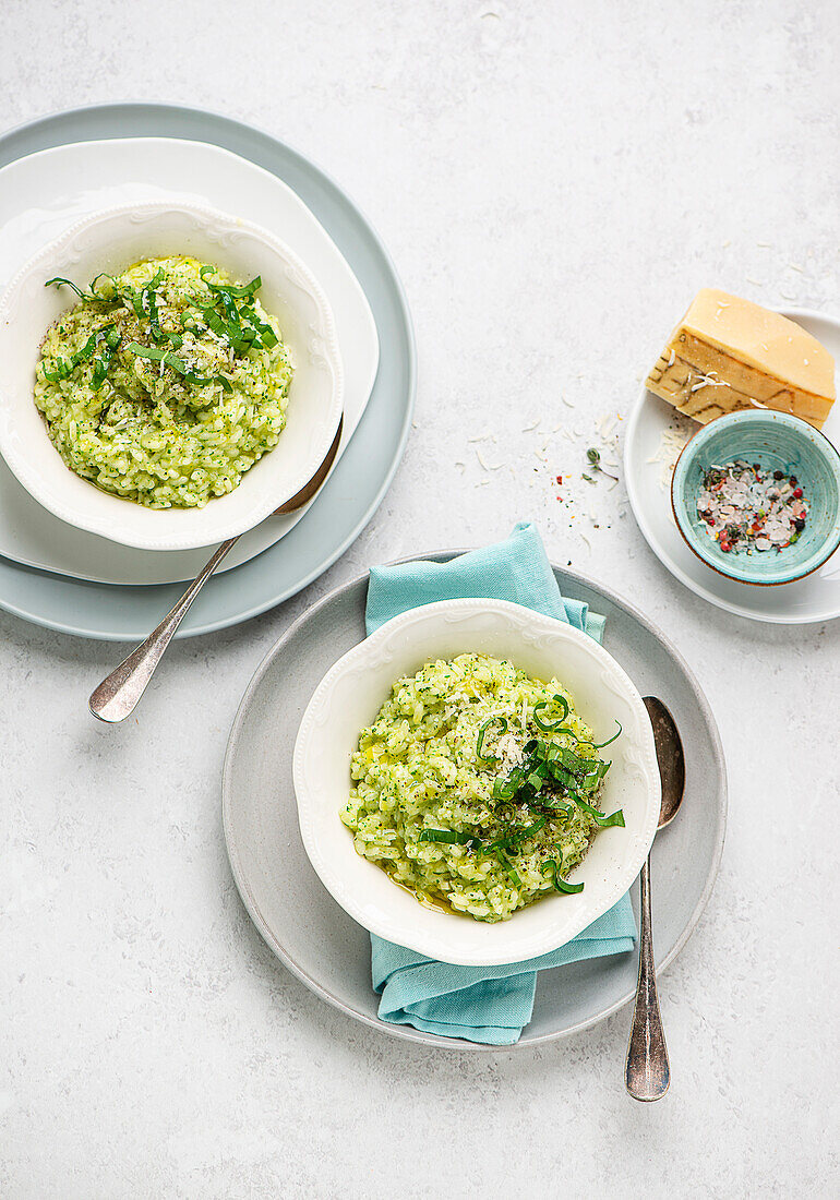 Wild garlic risotto