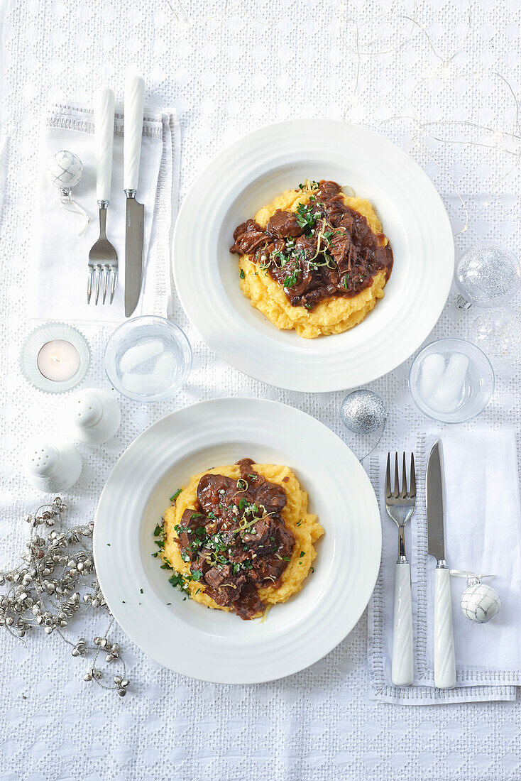 Rich beef ragu with rosemary gremolata