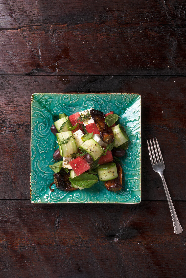 Wassermelonen-Salat mit Feta