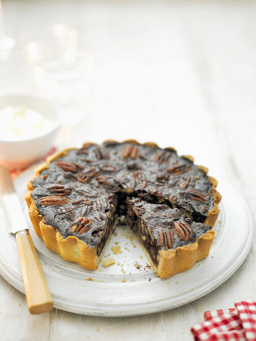 Schokoladen-Pekannuss-Tarte