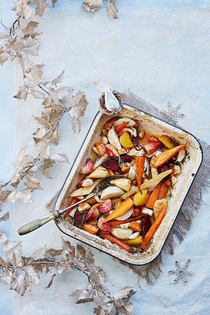 Roast vegetables for Christmas dinner