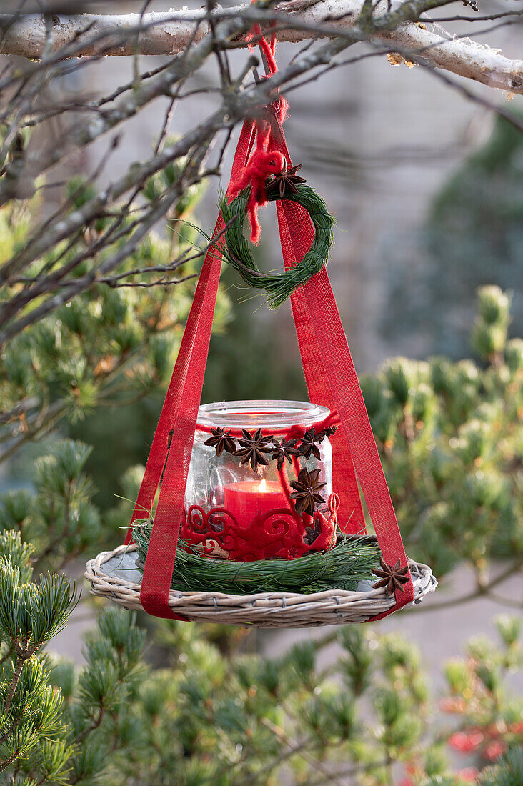 Christmas decoration of a hanging lantern