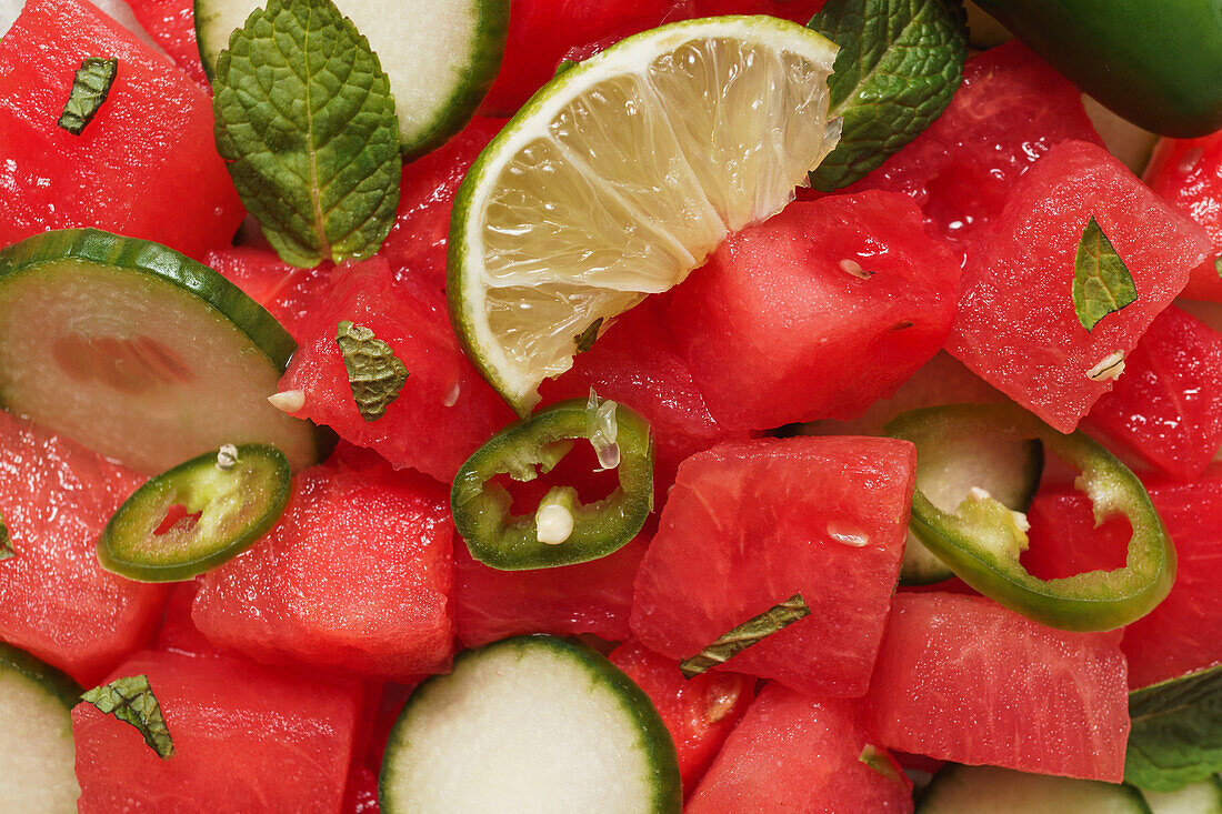 Watermelon cucumber salad