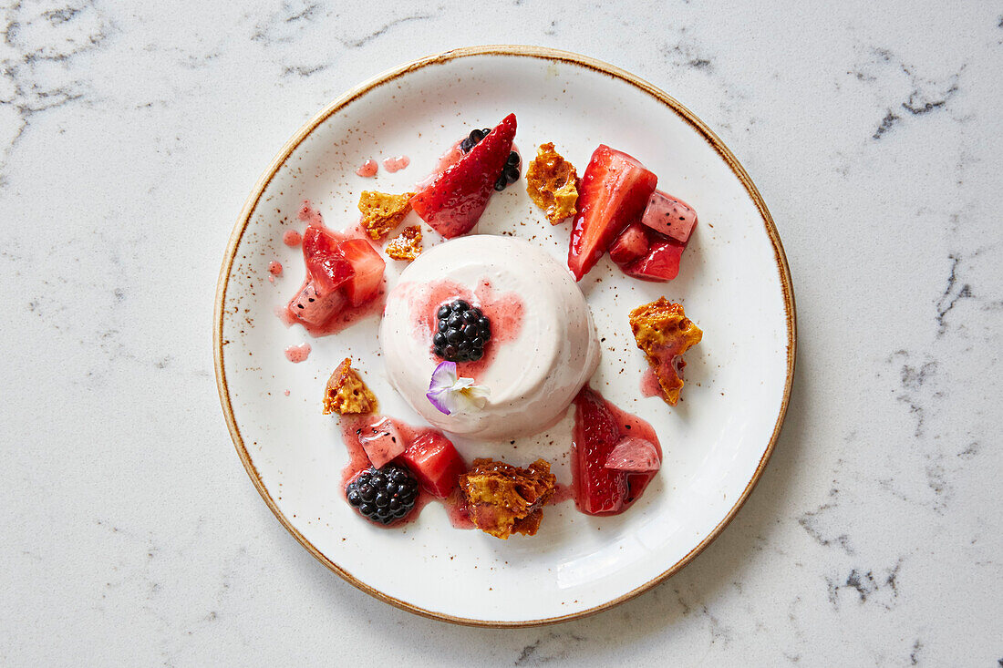 Panna cotta with summer fruits