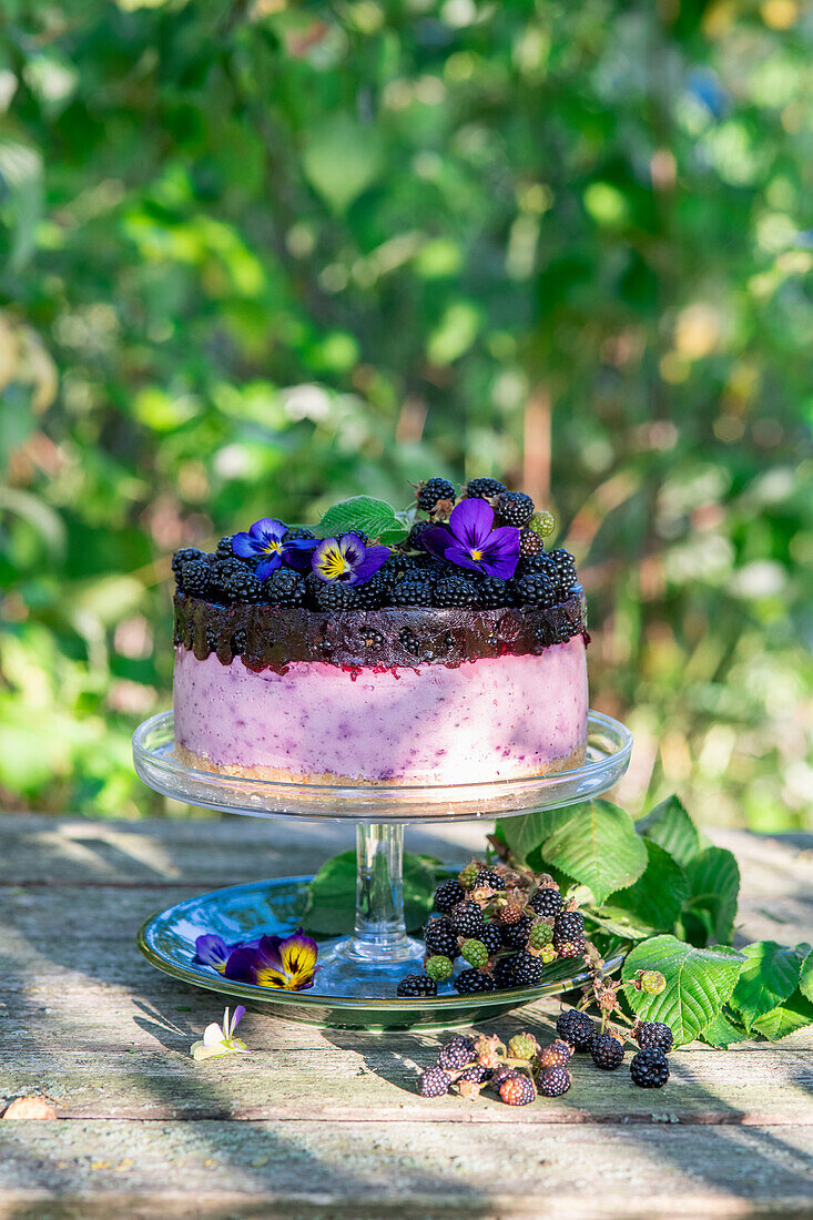 No Bake Brombeer-Käsekuchen