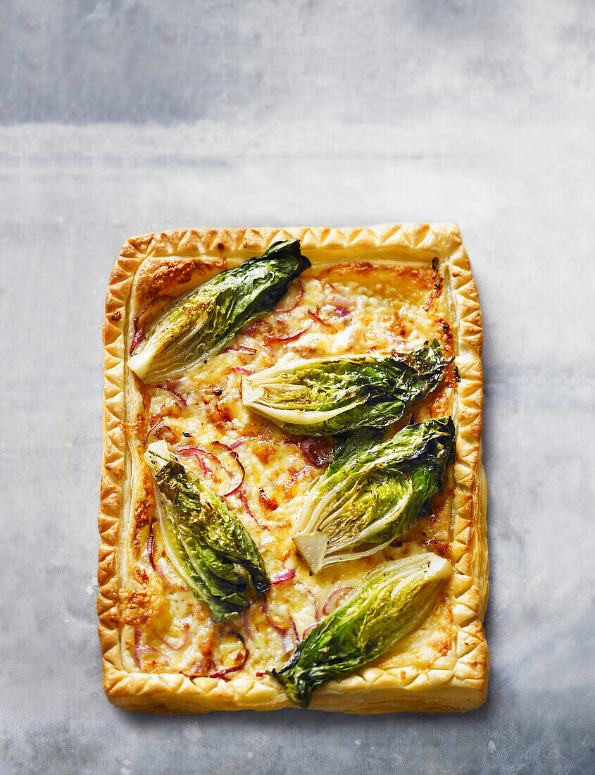 Little gem and cheddar cheese tart