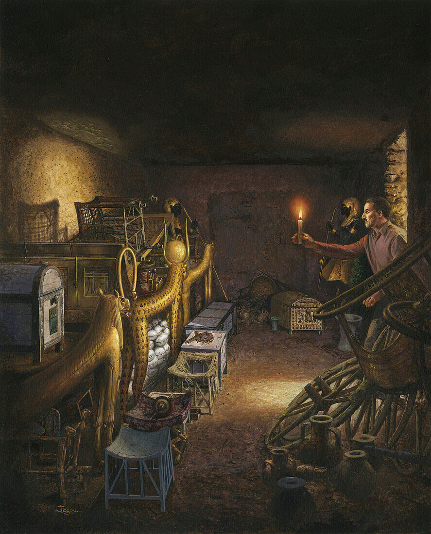 Discovery of the tomb of Tutankhamun, illustration