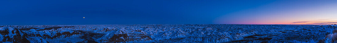 Moonrise over Dinosaur Park, Alberta, Canada