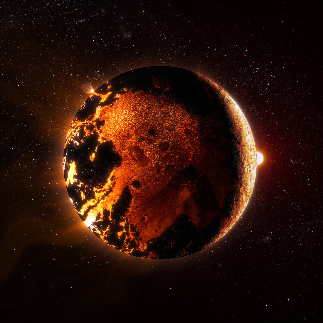Molten planet, composite image