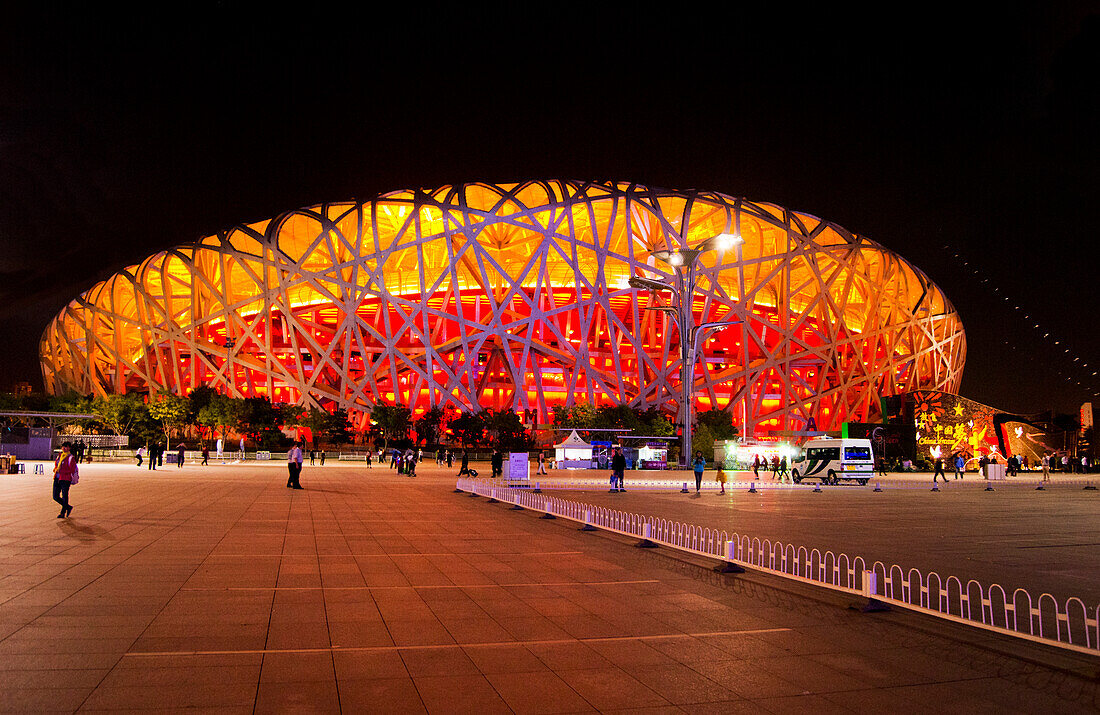 Beijing's National Stadium at night