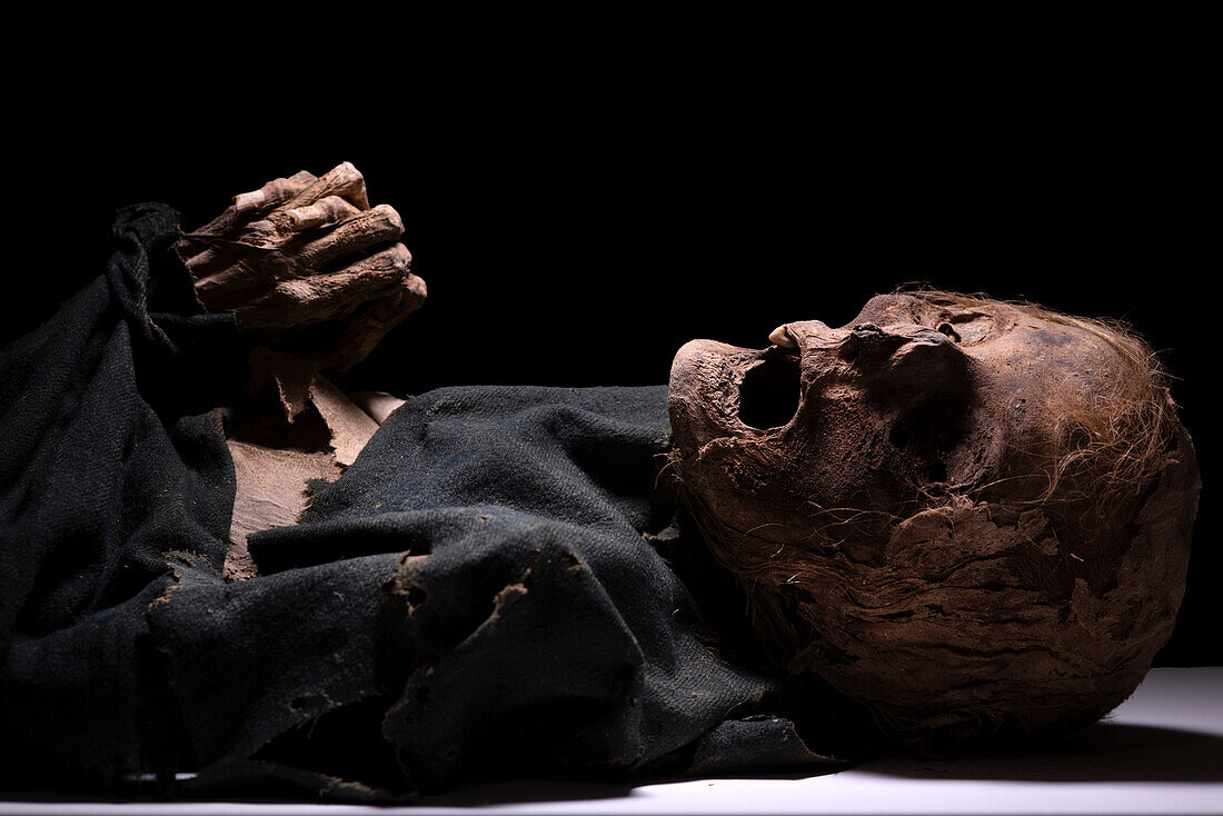 Female adult mummy at the Museum of Mummies, Quinto, Spain