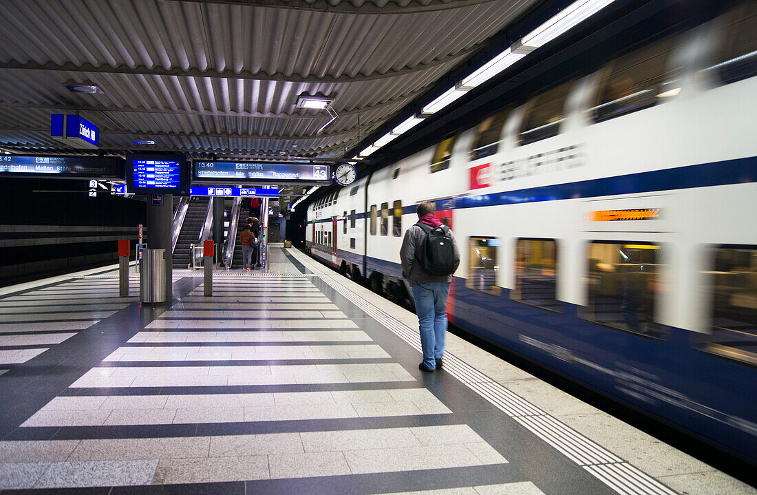 Platform at Zurich railway station