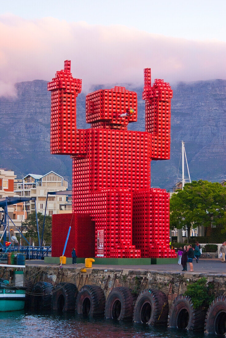 Cola crate artwork in Cape Town