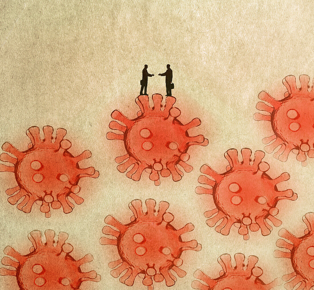 Business in coronavirus pandemic, conceptual illustration