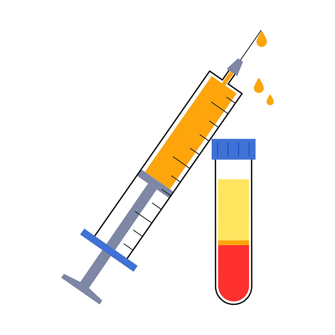 Platelet rich plasma therapy, illustration