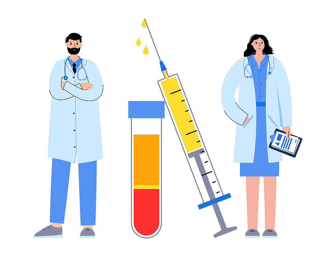 Platelet rich plasma therapy, illustration