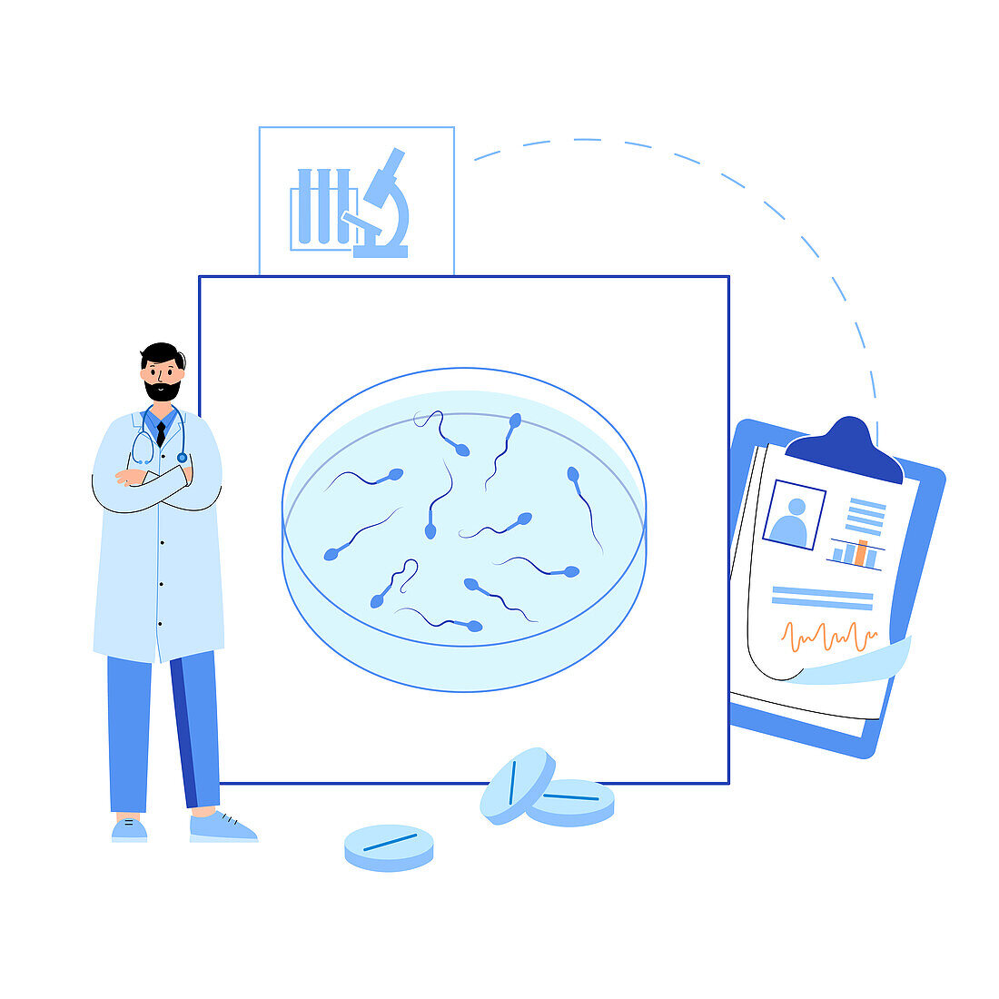 IVF specimen collection, conceptual illustration